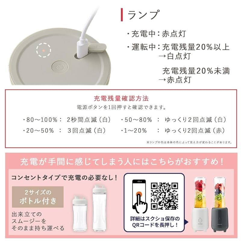 アイリスオーヤマ ミキサー コードレスミキサー ジューサー ハンド