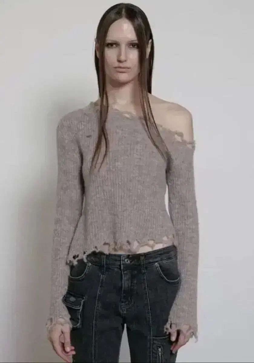 ボヘミアンソウル ディトロイド アシンメトリー ニット ベージュ