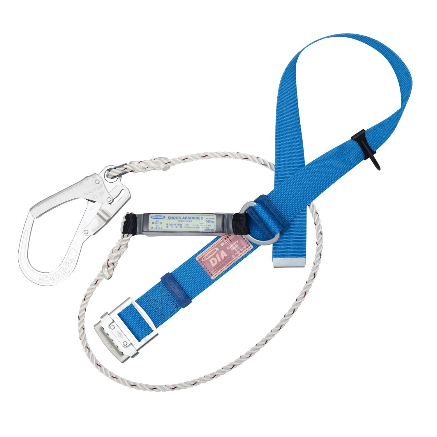 藤井電工 新規格 胴ベルト型 DIA ロープ式 ブルー 青 Lサイズ ベルト長さ 1400mm TB-DIA-599-BL4-L 墜落制止用器具 胴ベルト 安全帯 ツヨロン TSUYORON