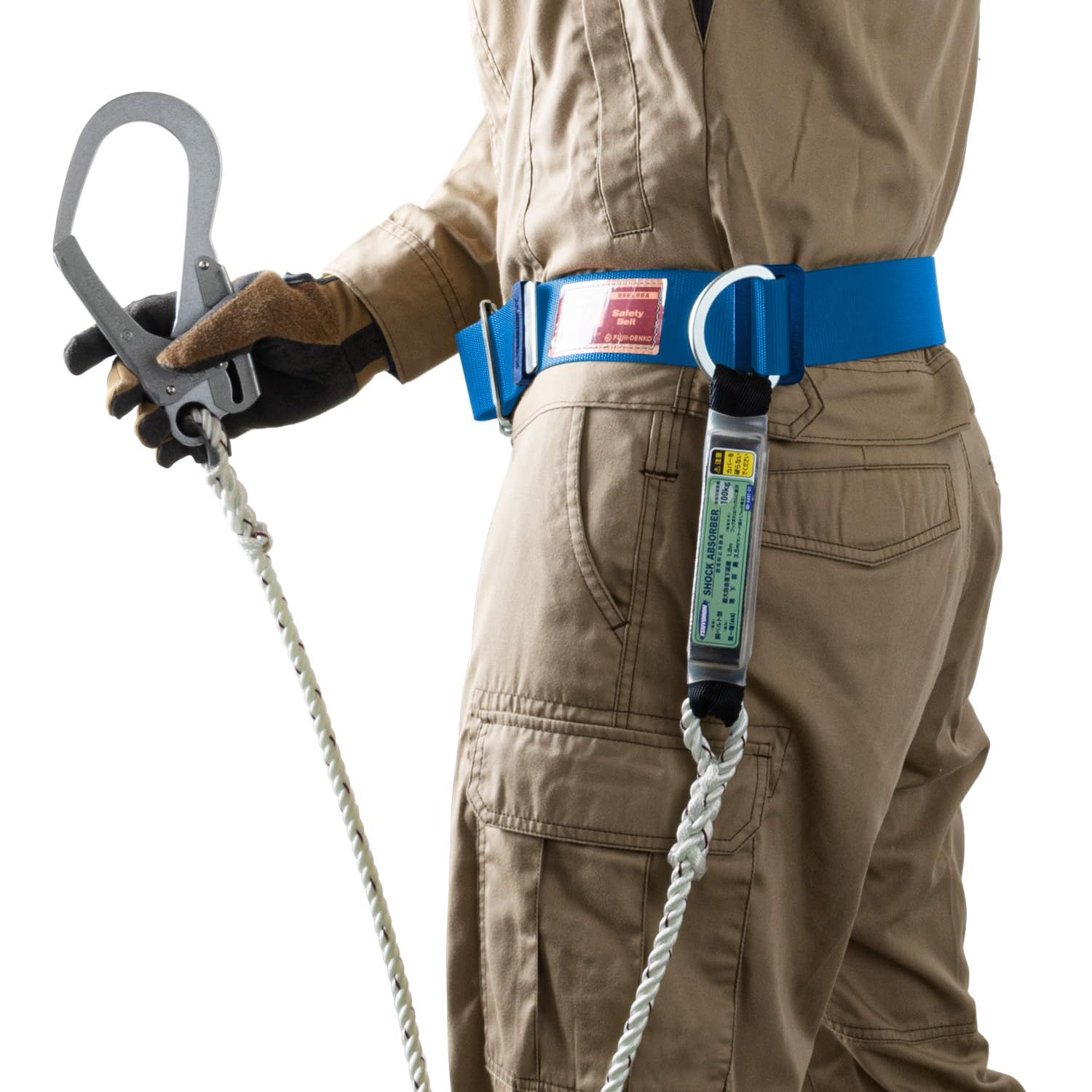 藤井電工 新規格 胴ベルト型 DIA ロープ式 ブルー 青 Lサイズ ベルト長さ 1400mm TB-DIA-599-BL4-L 墜落制止用器具 胴ベルト 安全帯 ツヨロン TSUYORON