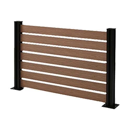 山善 ガーデンマスター 人工木 フェンス 目隠し 耐久性 耐候性高い人工木製 設置までできるフルセット 幅120×高さ80cm 自立セット ボーダー ナチュラル KMFS80 WPC1X4-11NA×7 8ef34c8e