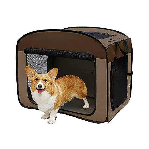 アイリスオーヤマ 犬 猫 ケージ 折りたたみ アウトドア 防災 ブラウン 中型犬用 幅80 奥行51 5 高さ66 cm d 2 ac 3 cc