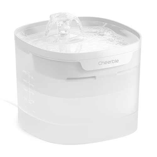 Cheerble 猫 自動給水器 猫水飲み器 猫給水器 ポンプレス 循環式 お手入れ簡単 食洗機対応 常時稼働モード 大容量2L 静音 犬給水器 活性炭フィノレター付き E1 Lite d180a83c