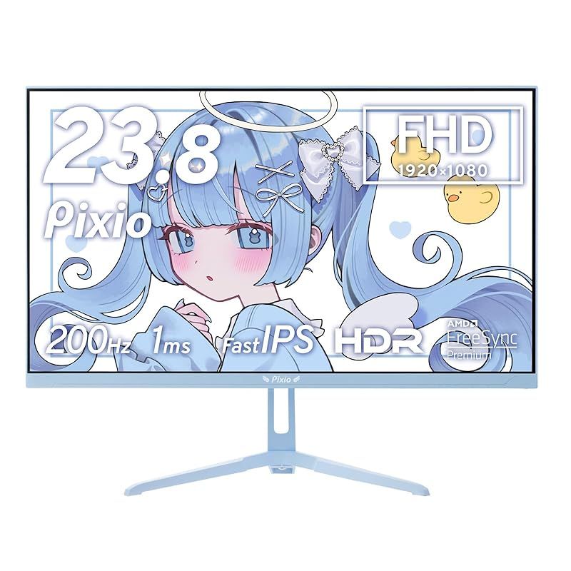PX248 Wave Pastel Blue Angel ゲーミングモニター 23.8インチ 200Hz FHD IPS 1