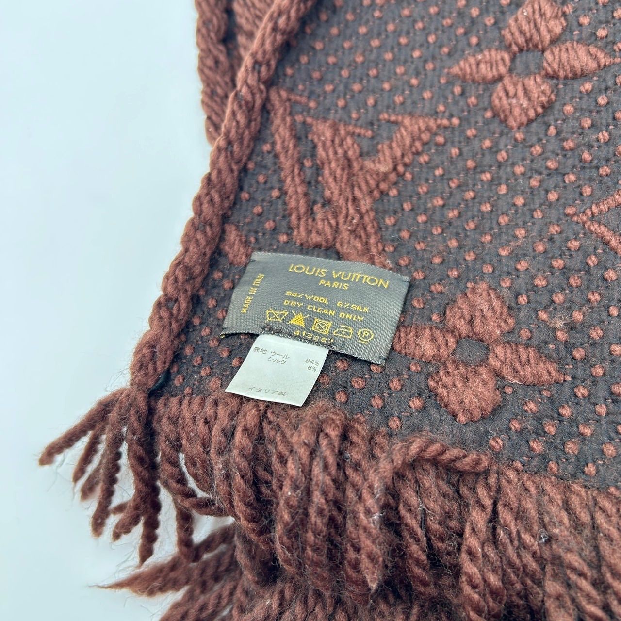 LOUIS VUITTON ブラウン マフラー エシャルプ・ロゴマニア シャイン ルイ・ヴィトン Louis Vuitton マフラー エシャルプロゴマニア