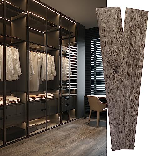 SONGSONG フロアタイル 置くだけ 木目 大理石 防水 賃貸対応 DIY 床リメイクシート 木目 型番号518 40枚 約3畳分 1d0326ee