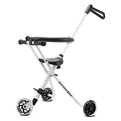 MRG ママタスで紹介 ハンディーキッズスクーター 3輪ベビーカー バギー b型ベビーカー 2.2kg コンパクト 超軽量 30kgまで 高さ調整 自立 安定 快適 mamatas ホワイト f071c97c