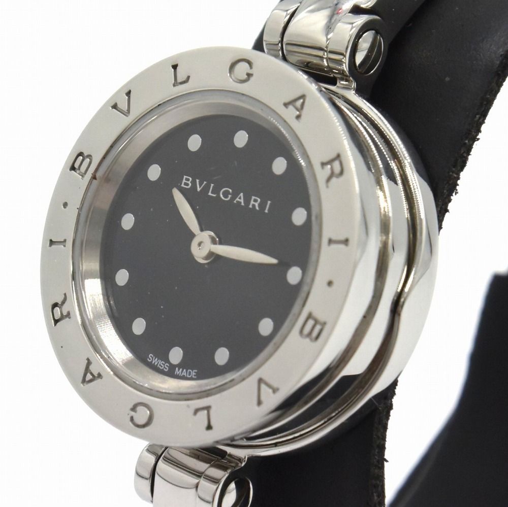 BVLGARI ビーゼロワン BZ 23 S 腕時計 クォーツ 電池式 シルバー 黒文字盤 レディース