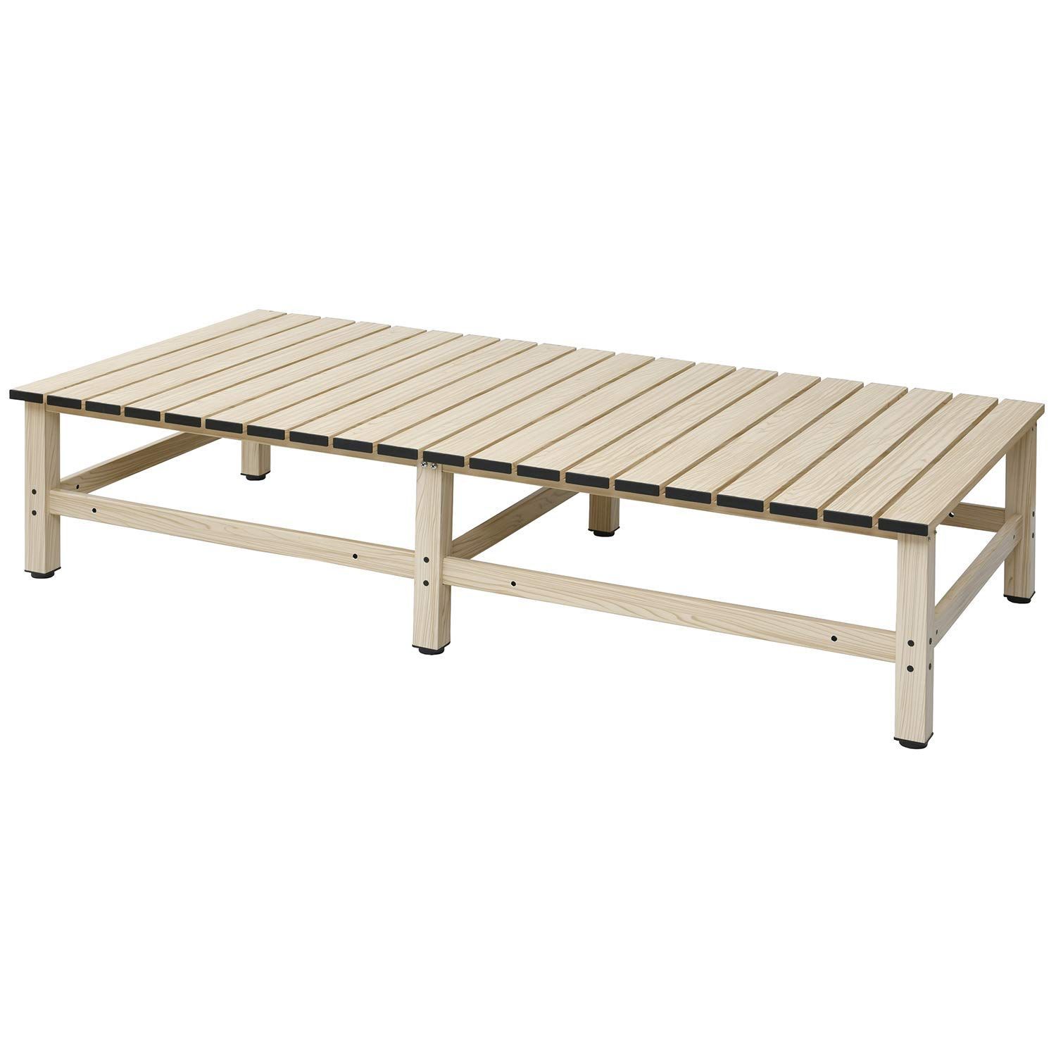 ガーデンチェア バルコニー ガーデンベンチ 軽量 踏み台 幅180×奥行90×高さ40cm 足場台 デッキ アルミワイド縁台 お庭 ガーデンマスター ガーデンマスター Gardenmaster 木目調ナチュラル DXB-180