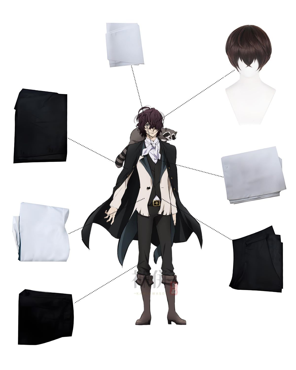 神併 文豪ストレイドッグス コスプレ ウィッグ付き 大倉燁子 ニコライ 江戸川乱歩 芥川龍之介 太宰治 泉鏡花 末広鉄腸 与謝野晶子 中島敦 中原中也 コスプレ衣装 大人用 仮装 アニメ衣装 イベント Bungo Stra 秋祭りコス 友達コスプレ