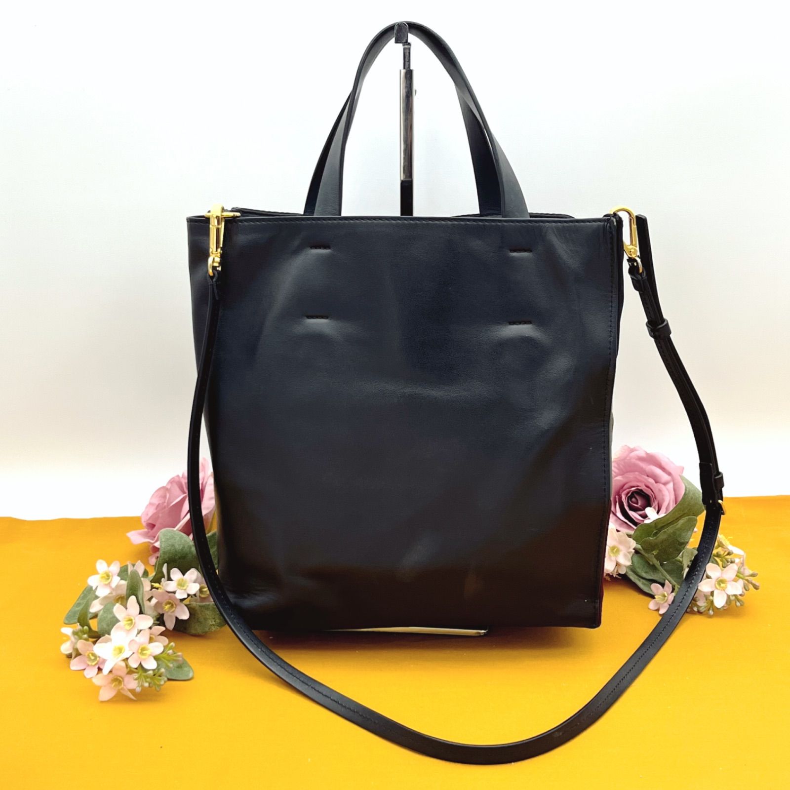 希少！美品 MARNI ミュゼオ バッグ 2way ソフトレザー ナイロン 