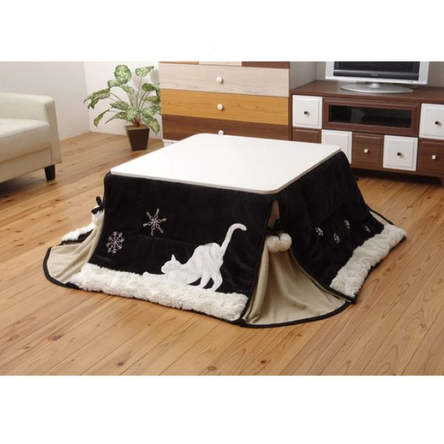 猫柄こたつ薄掛け布団 シャルル省S 175×175cm こたつ布団 2色 ベージュ ブラック 単品 ネコ柄 マイクロファイバー生地 省スペースタイプ 薄手 コンパクト収納 オトナ MARWIL-DEMENAGEMENTS_CH