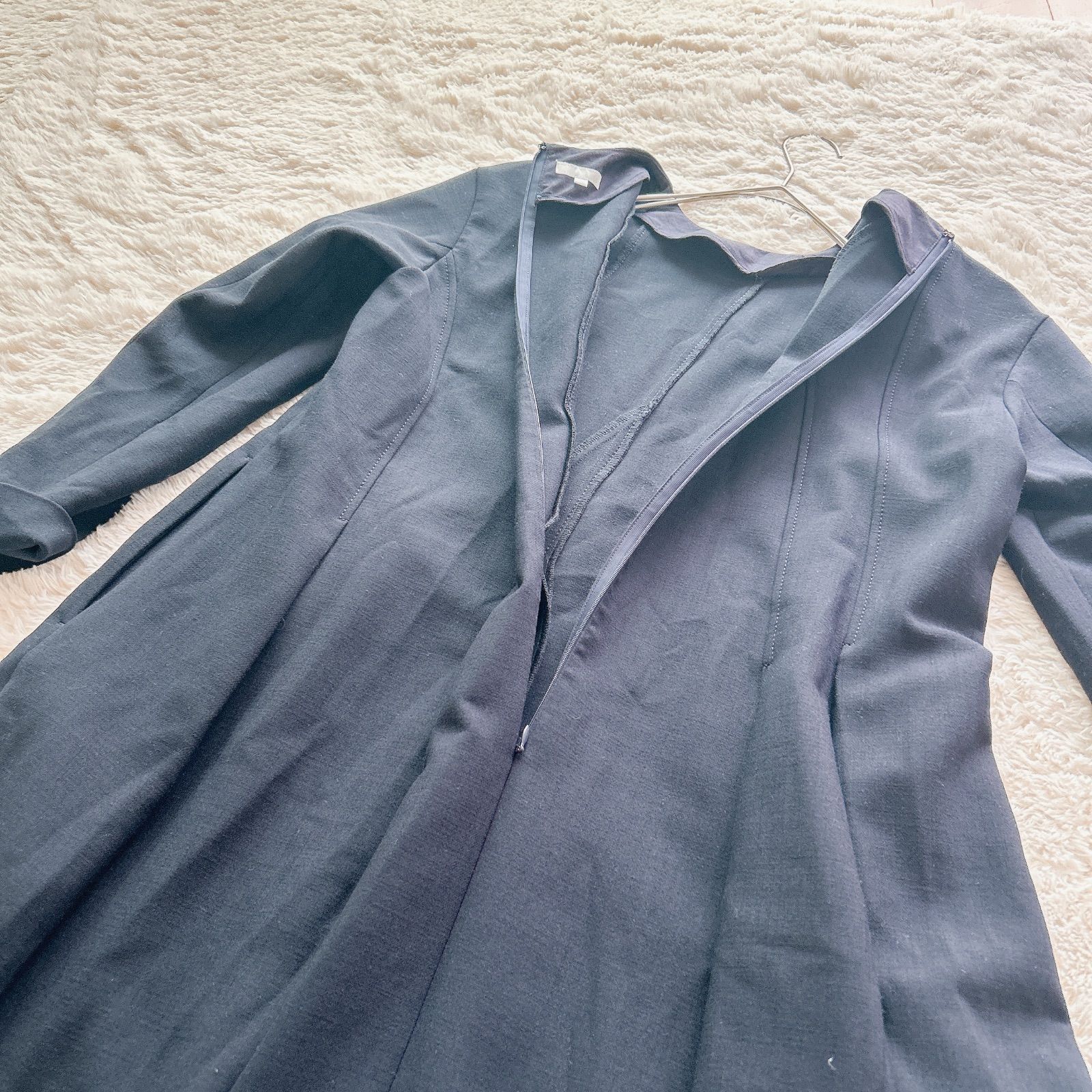 R 23区 ワンピース ピンタック フォーマル ネイビー ロング フォーマル きれいめ おでかけ