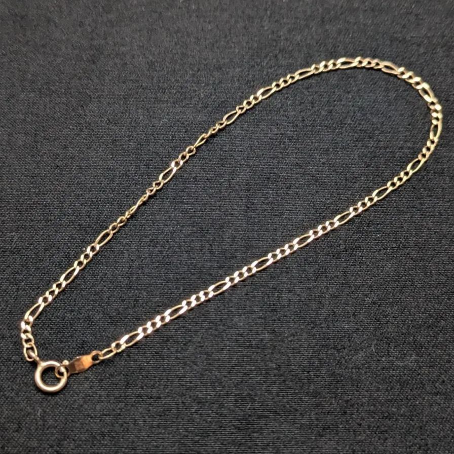 14K ITALY ブレスレット 1.7mm イエローゴールド フィガロチェーン