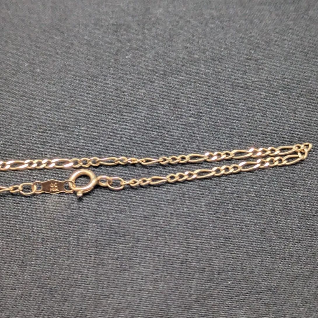  14 K ITALY ブレスレット 1 7 mm イエローゴールド フィガロチェーン ブレスレット アクセサリー