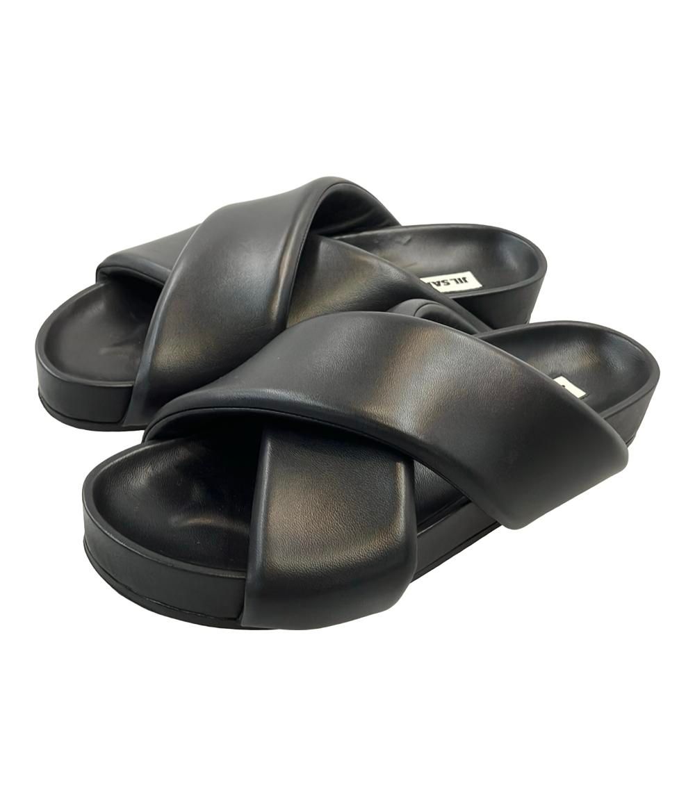 ジルサンダー スライドサンダル クロスストラップ レザー メンズ SIZE 42 27 cm JIL SANDER
