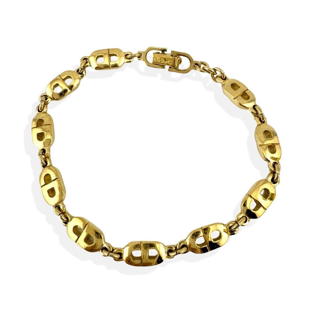 DIOR ブレスレット シンプル チェーン ロゴ ゴールド ヴィンテージ