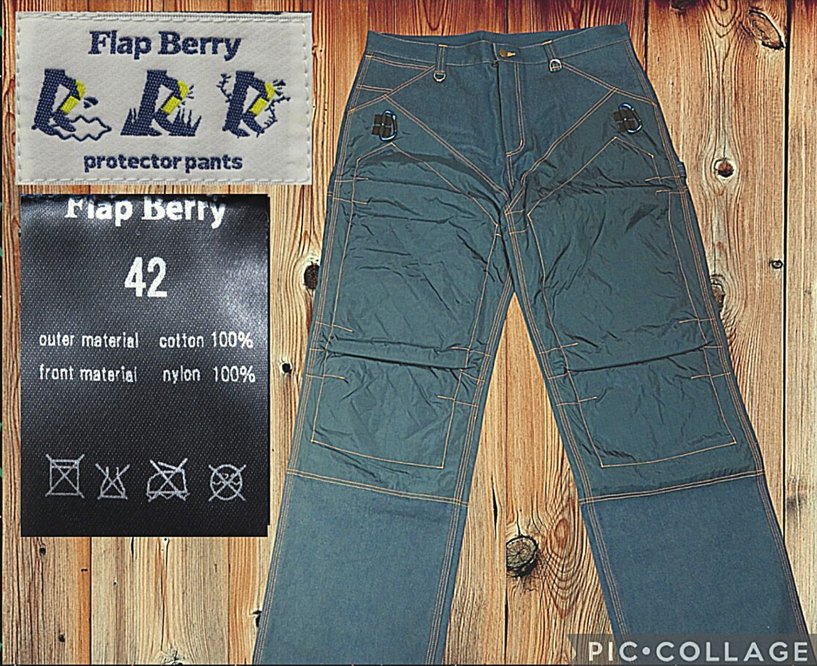 ✅️ デットストック 42インチ Flap Berry フラップベリー ¥29800 プロテクターパンツ ダブルニー バイカー 鷹狩り バイク 好き アウトドア ワークパンツ パンツ ペインターパンツ ジッパーフライ DIY 好きに