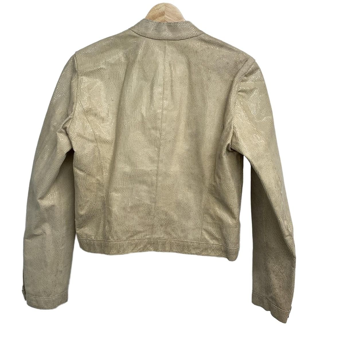 ARMANIJEANS アルマーニジーンズ ライダースジャケット サイズ40 M レディース - ベージュ 長袖 レザー ジップアップ 春 秋