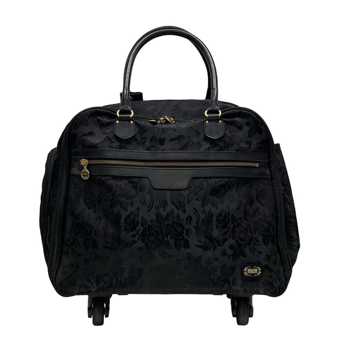 FEILER フェイラー キャリーバッグ - 黒 花柄 TSAなし 本体ダイヤルロックなし