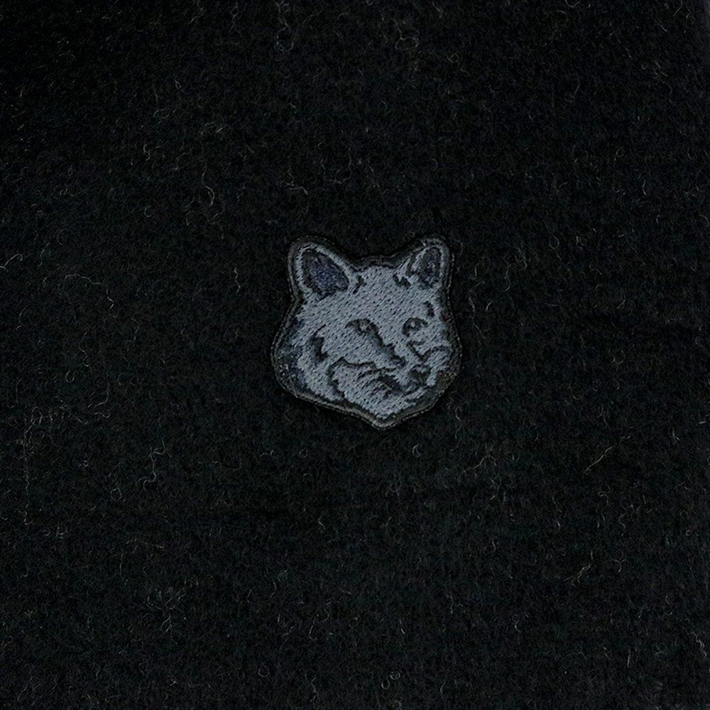 メゾンキツネ MAISON KITSUNE マフラー FOX HEAD PATCH SCARF ストール イタリア製 メンズ レディース BLACK CHARCOAL ブランド おしゃれ 記念 プレゼント ギフト