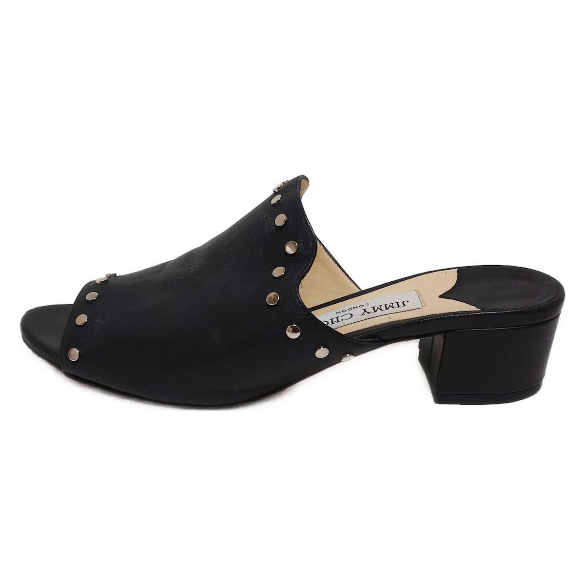 JIMMY CHOO ジミーチュウ ミュール レディース - 黒 スタッズ レザー