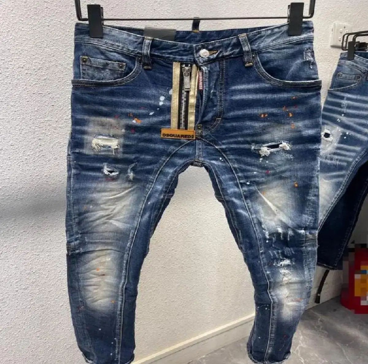 ディースクエアード ウォッシュ ペインティング デニム ズボン 46