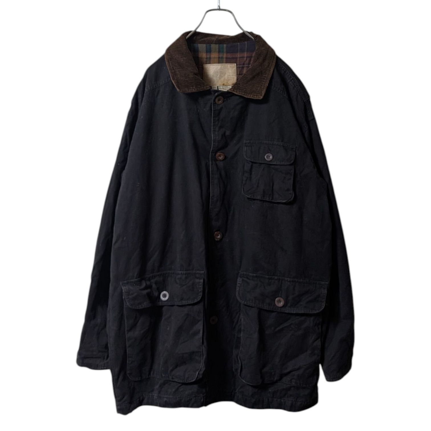 襟コーデュロイ ハンティング ジャケット カバーオール 海外古着