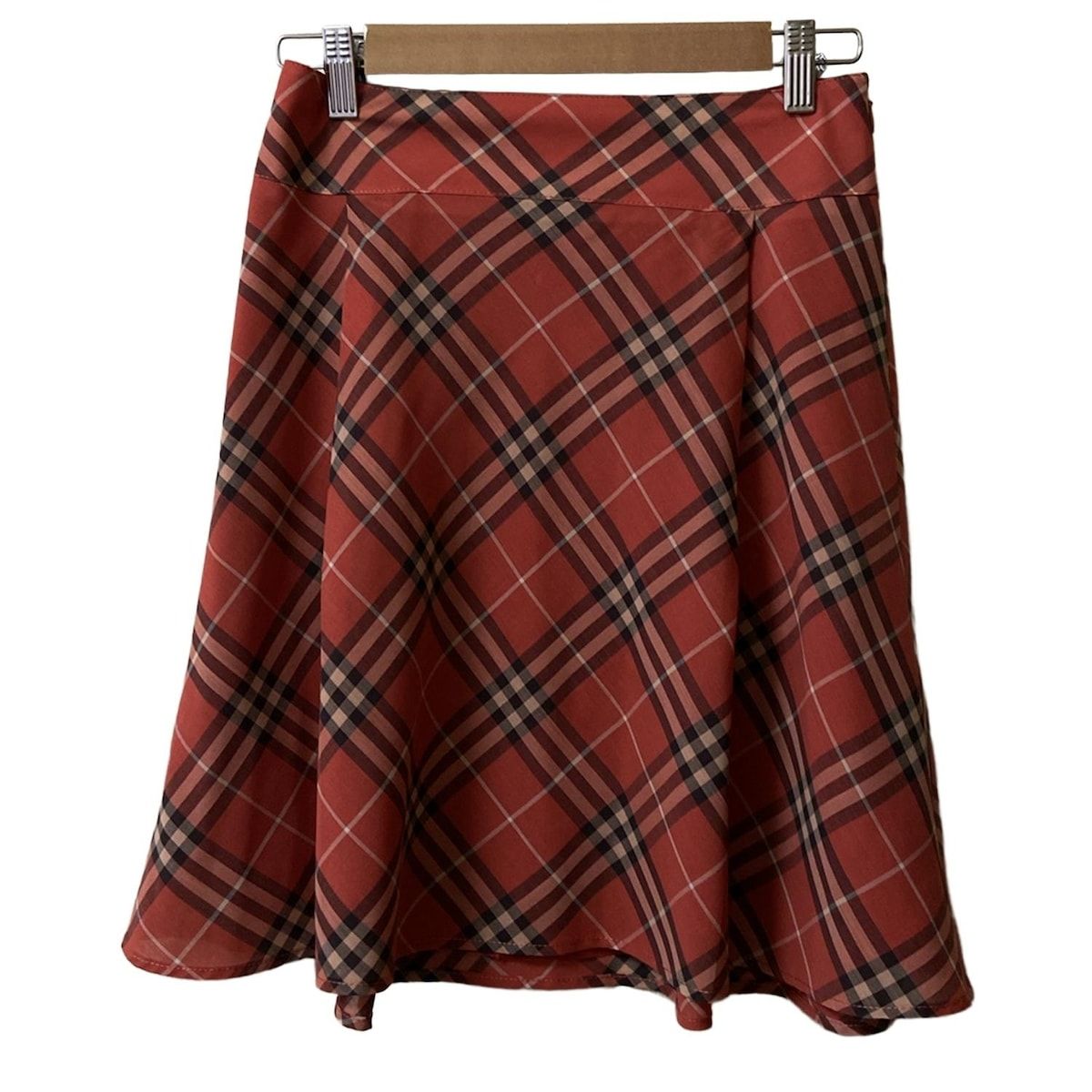 Burberry Blue Label バーバリーブルーレーベル スカート サイズ36 S レディース - レッド×黒×マルチ ひざ丈 チェック柄