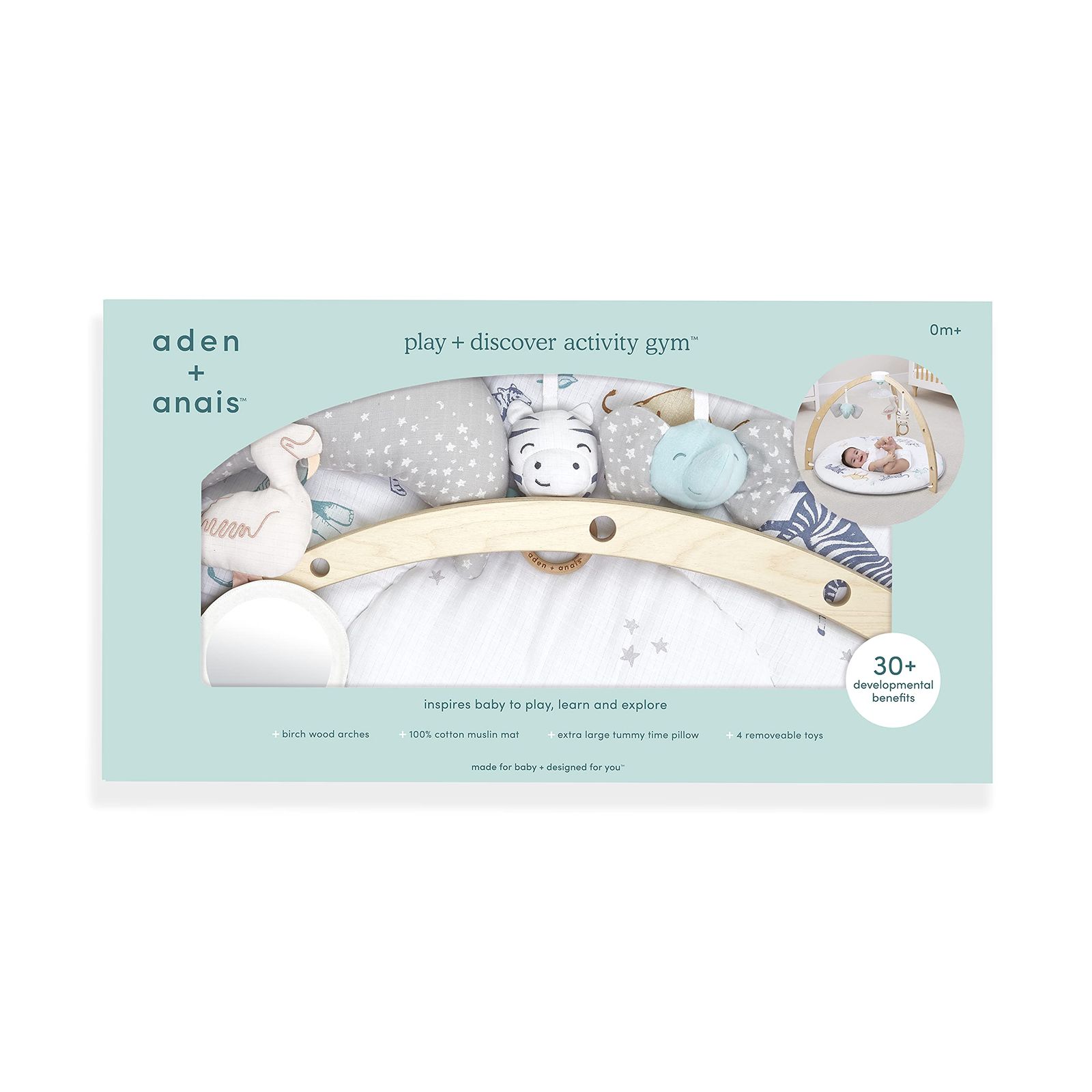  aden anais エイデンアンドアネイ アクティビティジム rising star 白樺材 コットンモスリン 感覚刺激 おうち時間 成長に合わせて使える 赤ちゃん 出産祝い ベビーギフト ベビージム ベビー キッズおもちゃ