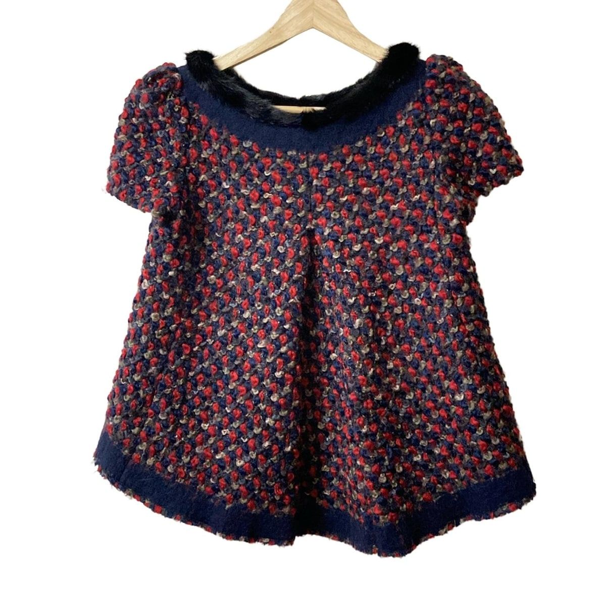 PRADA プラダ 半袖カットソー サイズ38 S レディース - レッド×ネイビー×マルチ