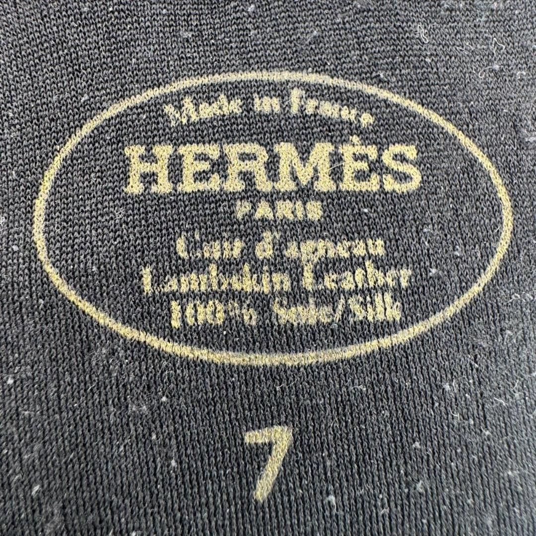 極美品】エルメス HERMES 手袋 グローブ サイズ7 ラムレザー 黒 - メルカリ