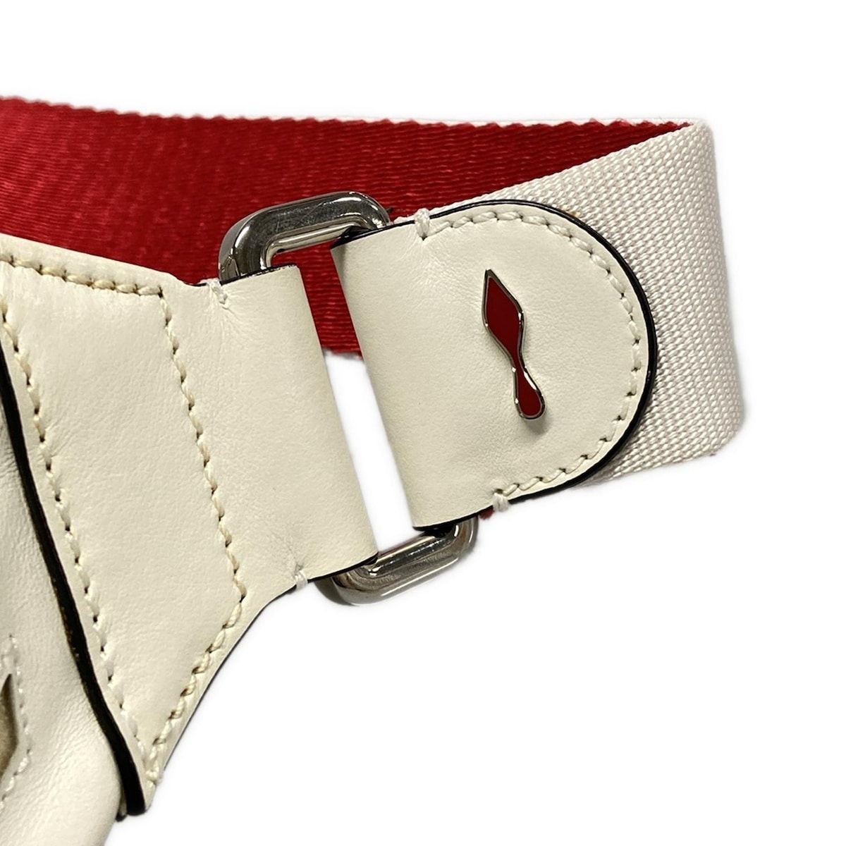 ベルトバッグ 白×レッド