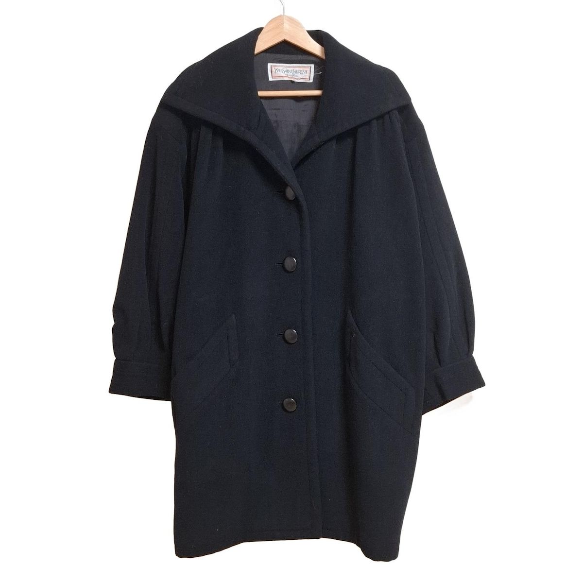 YvesSaintLaurent イヴサンローラン コート サイズM レディース - 黒 長袖 冬