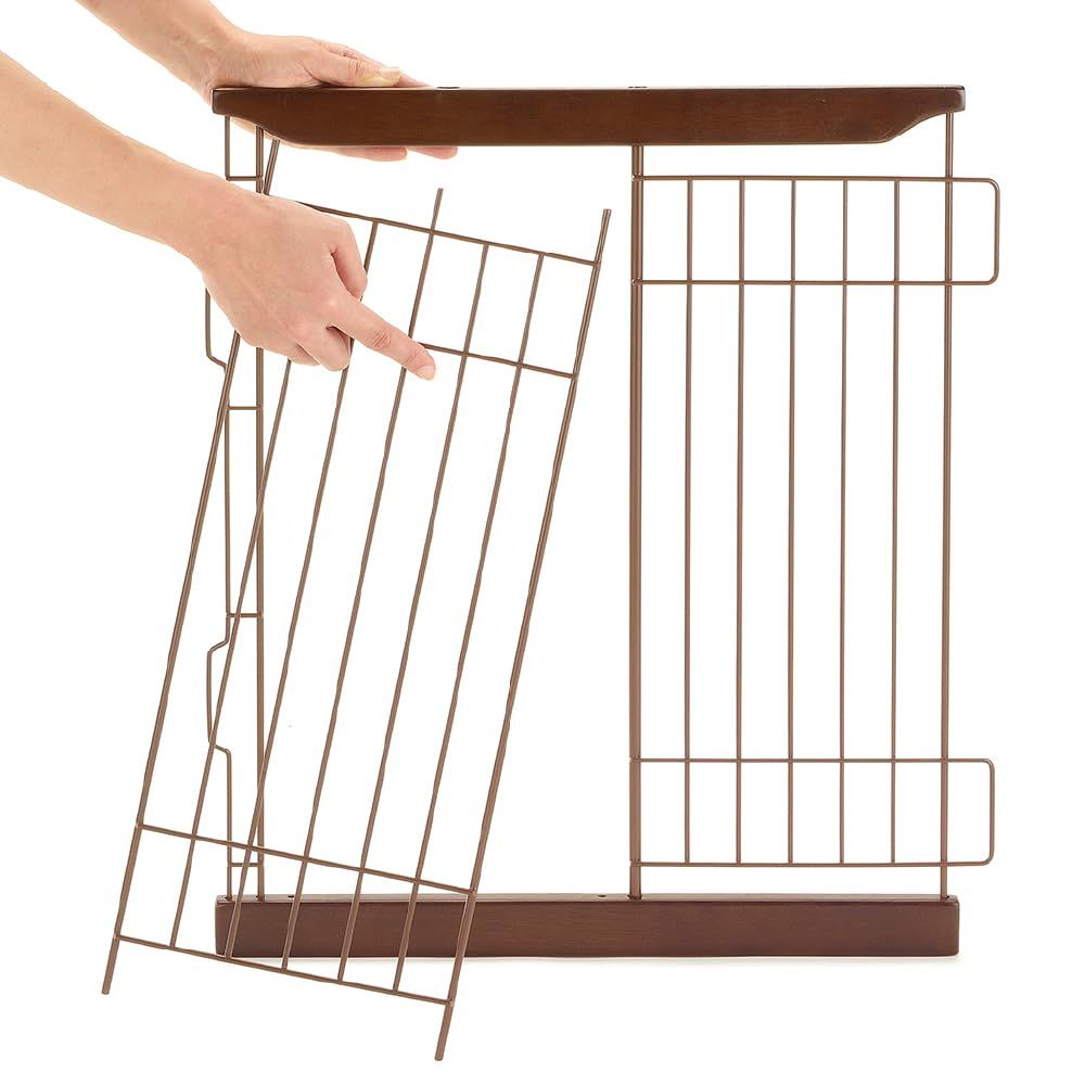  リッチェル 木製スライドペットサークル 仕切り ダークブラウン レギュラー ケージ 犬用品