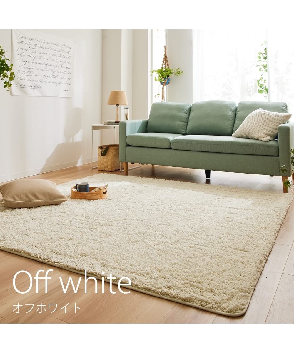 ニッセン ラグ 洗える防ダニ 抗菌防臭シャギーラグ グレージュ 約130×185cm