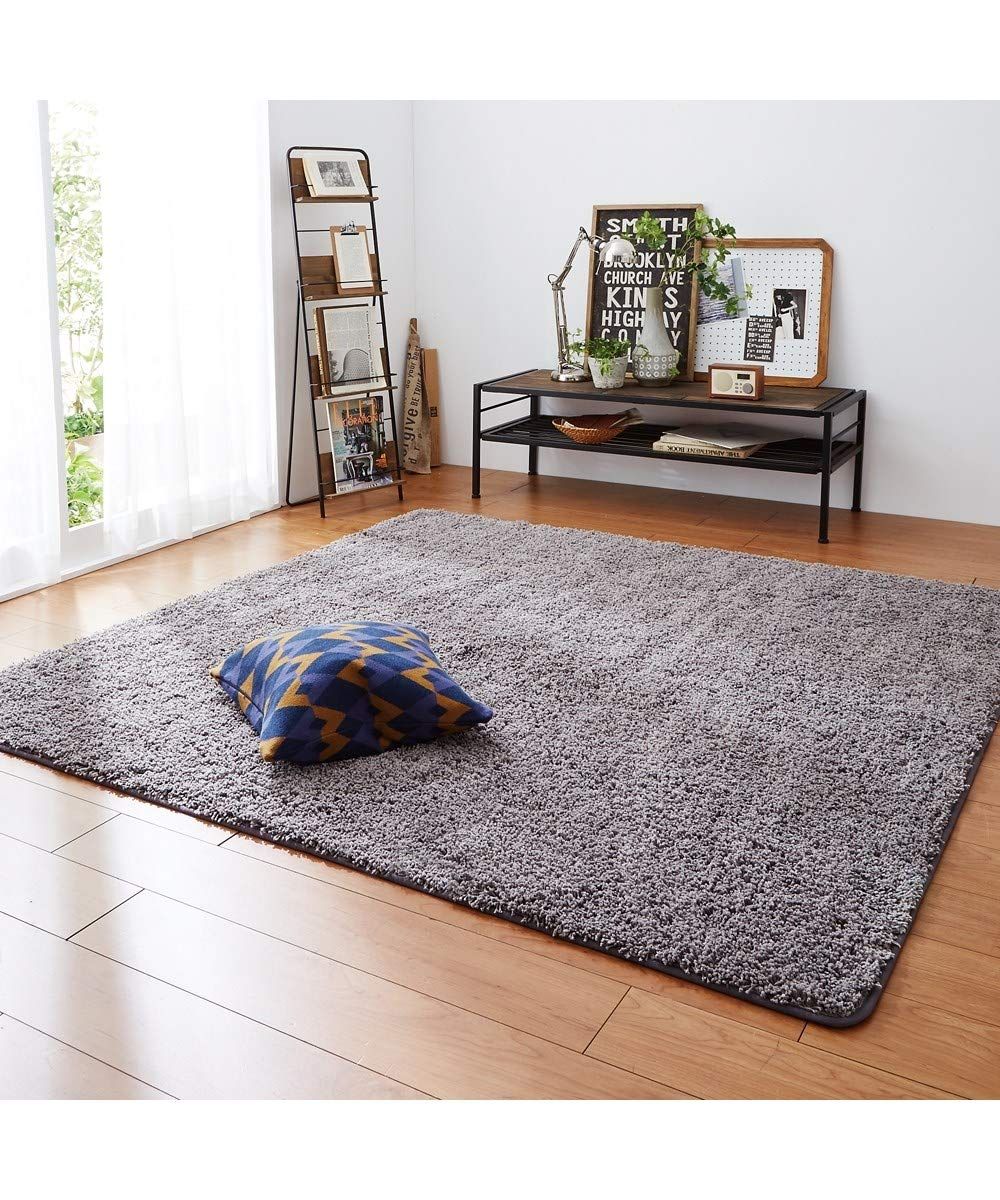 ニッセン ラグ 洗える防ダニ 抗菌防臭シャギーラグ グレージュ 約130×185cm