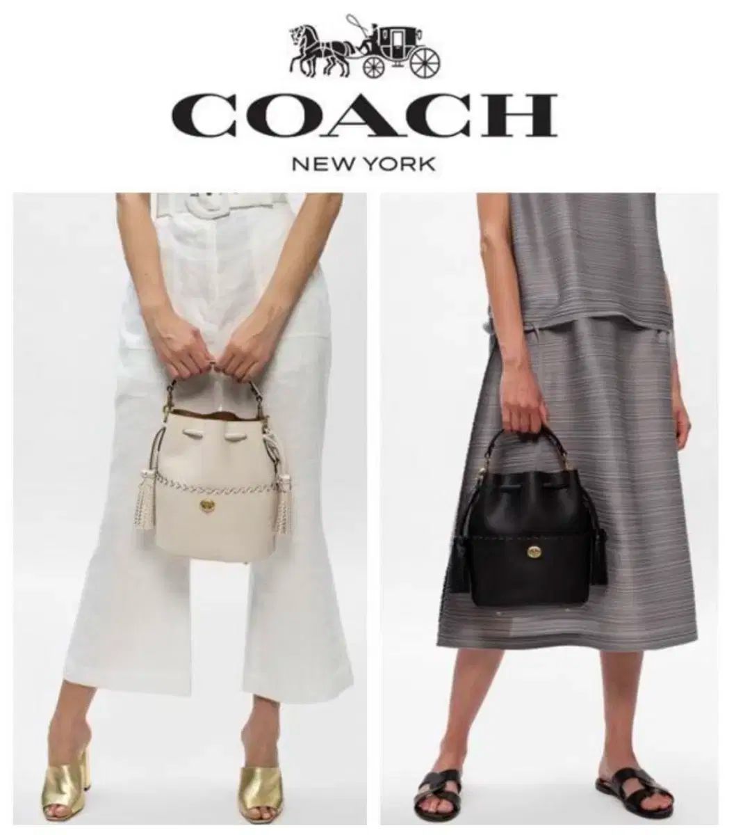 コーチ ローラ ウィップタッチ ディテール バケットバッグ ブラック