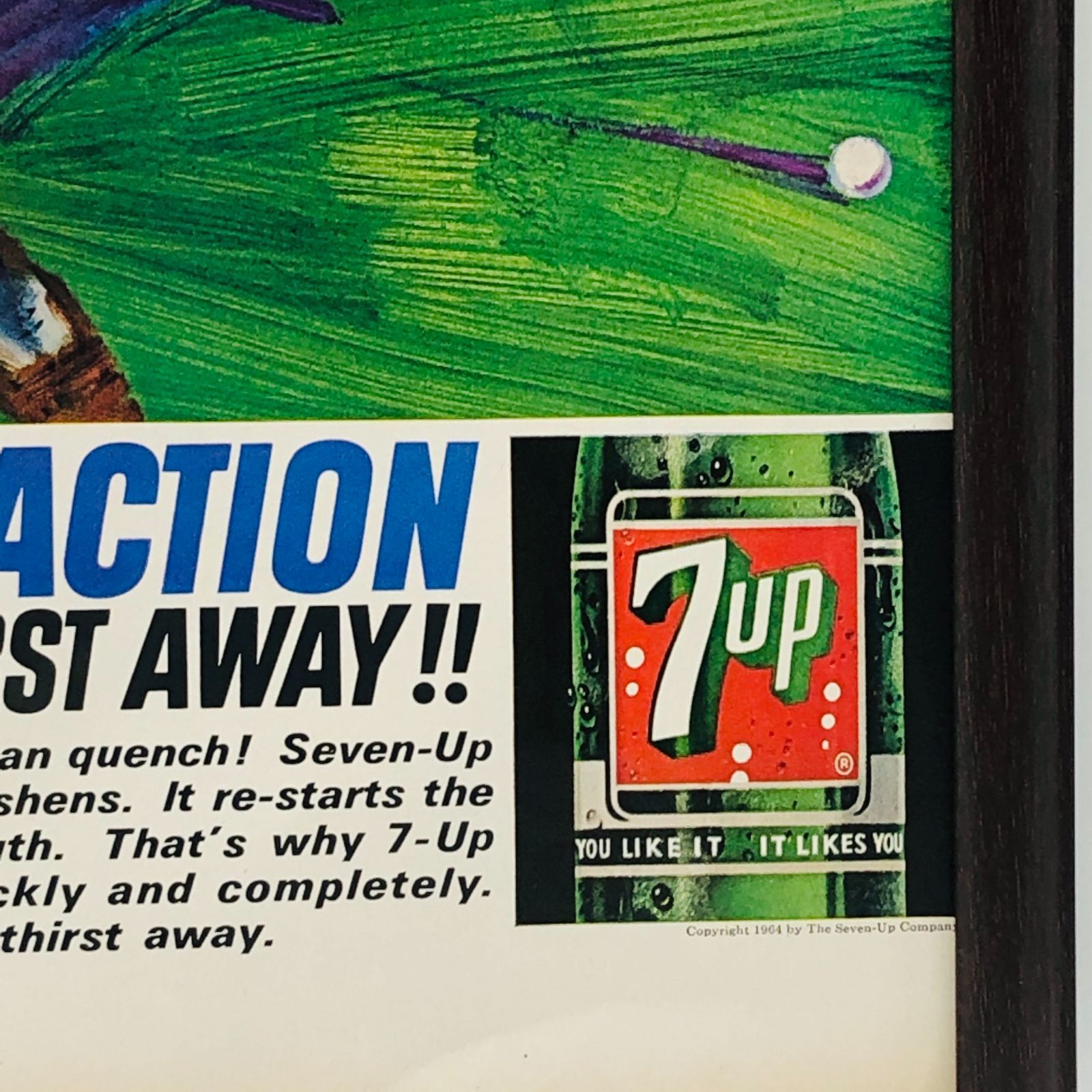 ビンテージ 広告 ポスター 『 セブンアップ 7UP 』 フレーム付 ※貴重な
