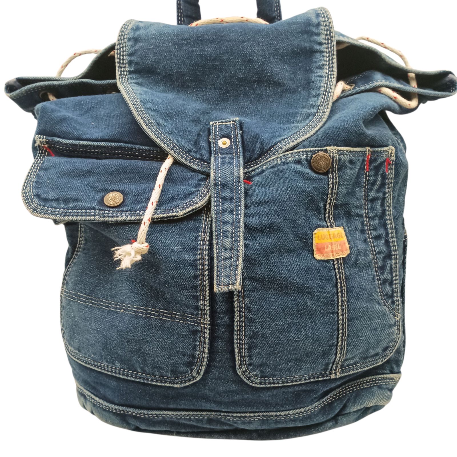 品 吉田カバン ラゲッジレーベル バックパック リュック デニム ビンテージ ポーター ブルー デイパック