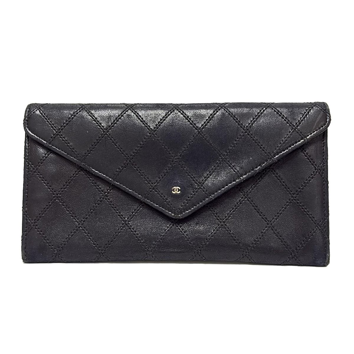 CHANEL シャネル 長財布 ビコローレ 黒 ラムスキン