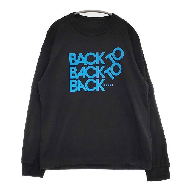 Sacai BACK to BACK レイヤード 22-0448S 長袖Ｔシャツ カットソー ロンＴ 22SS ブラック メンズ サカイ 5-1019M∞