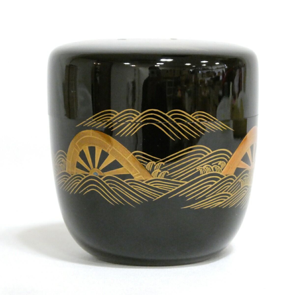 十月の特売品 加賀蒔絵師 田中宗凌作 波車蒔絵 大棗 茶道具