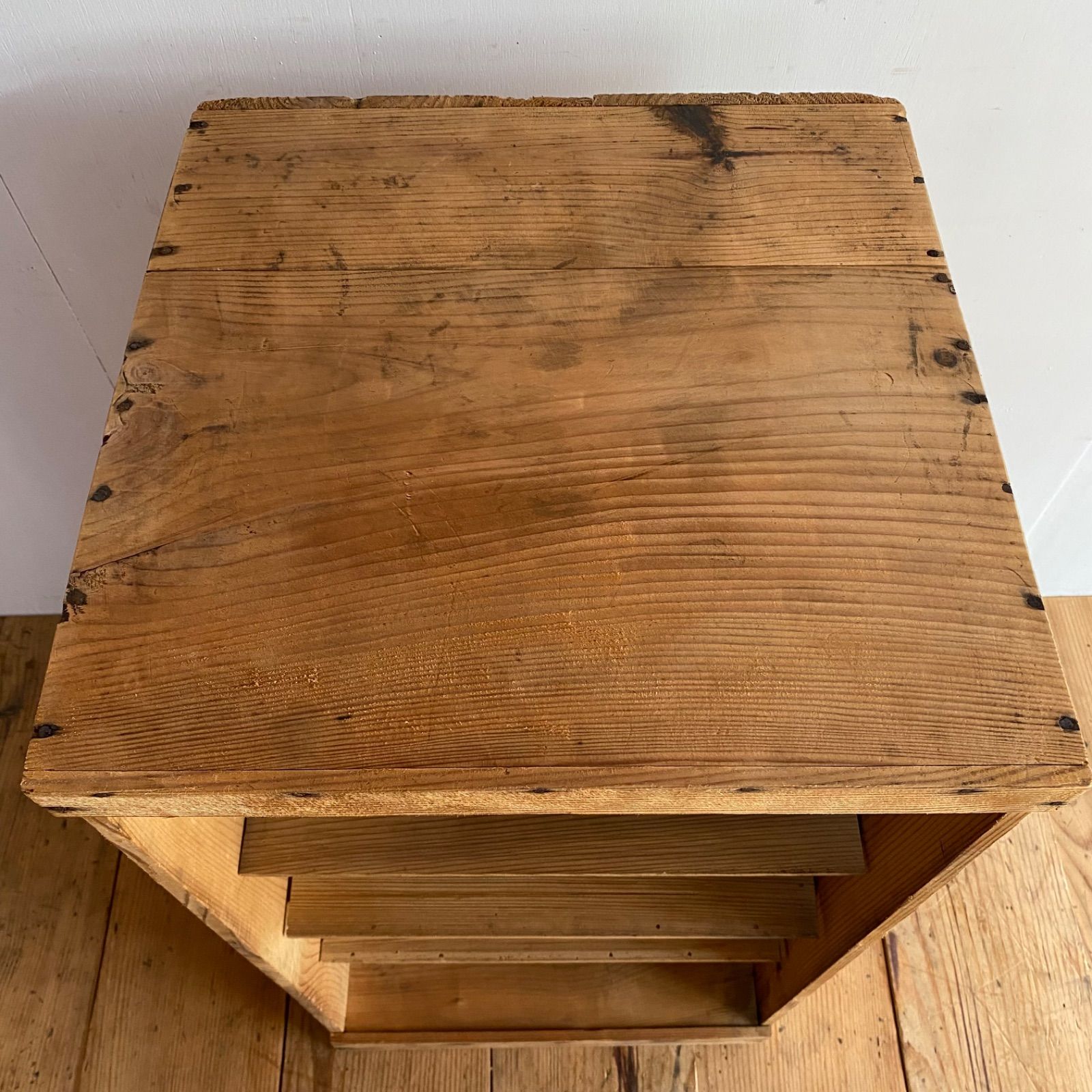 アンティーク 仕切り棚 チェスト 食器棚 書類棚 無垢材 無塗装 z950