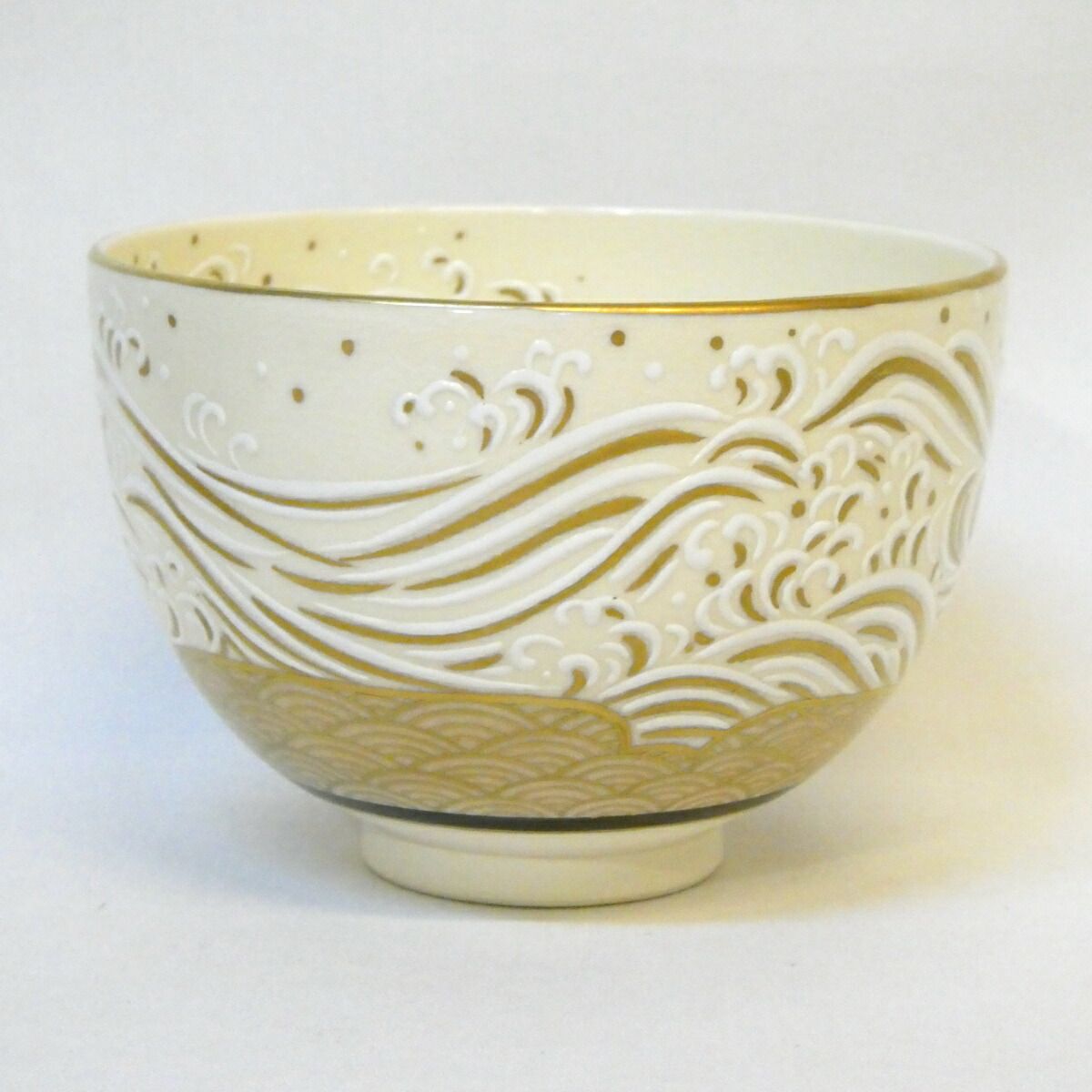 十一月の特売品 清閑寺窯 三代 杉田祥平作 色絵 波画 茶碗 茶道具 WWW_IBETON_RU