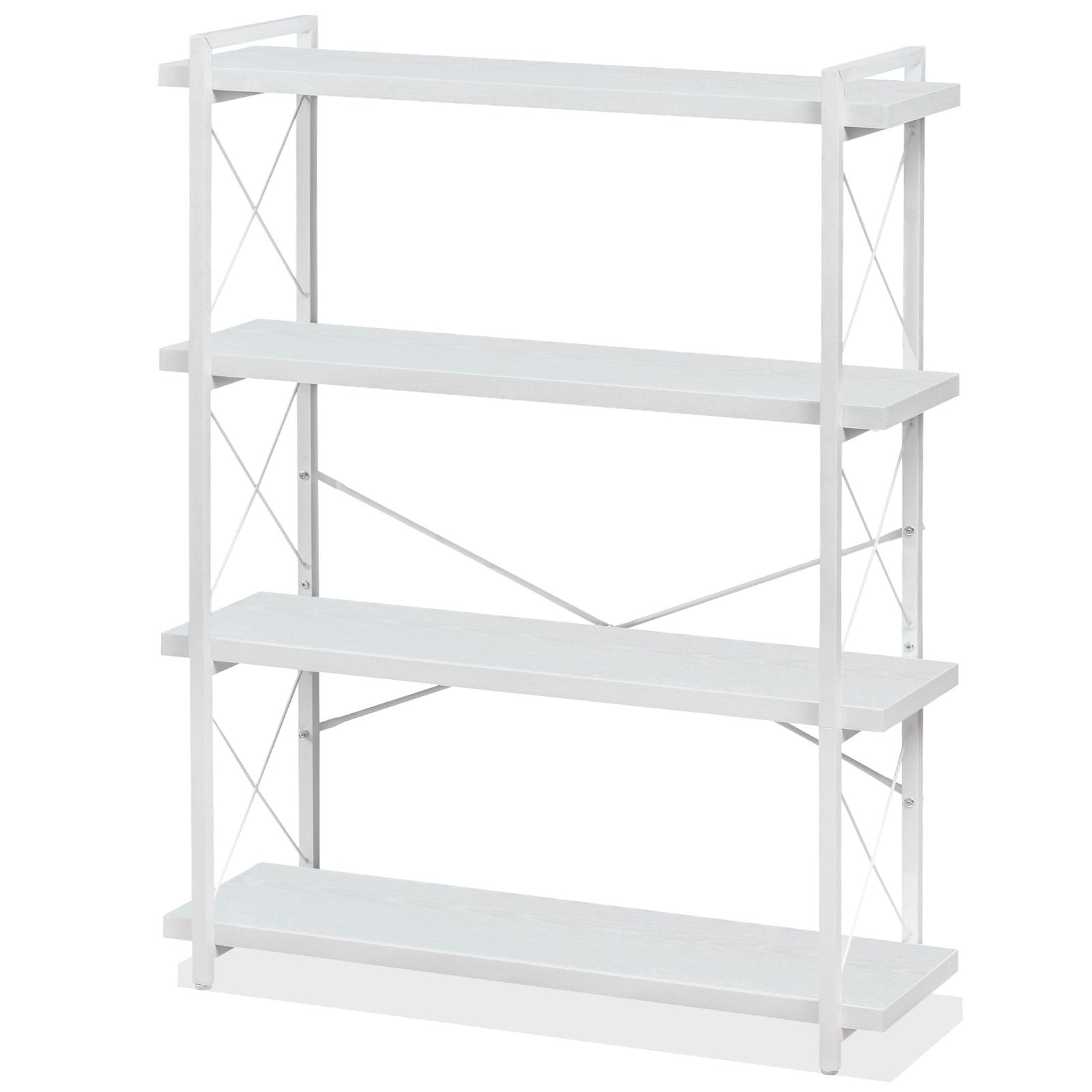 HCHQHS オープンラック オープンシェルフ 4段 幅90 木製 収納 棚 おしゃれ 本棚 オープンラック キッチンラック リビングラック 木目調 組立簡単 ホワイト