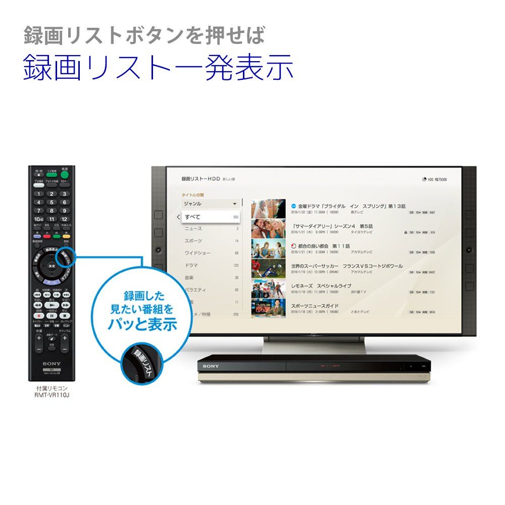整備済み品】ソニー BDZ-ZW550 ブルーレイレコーダー｜500GB HDD搭載 2