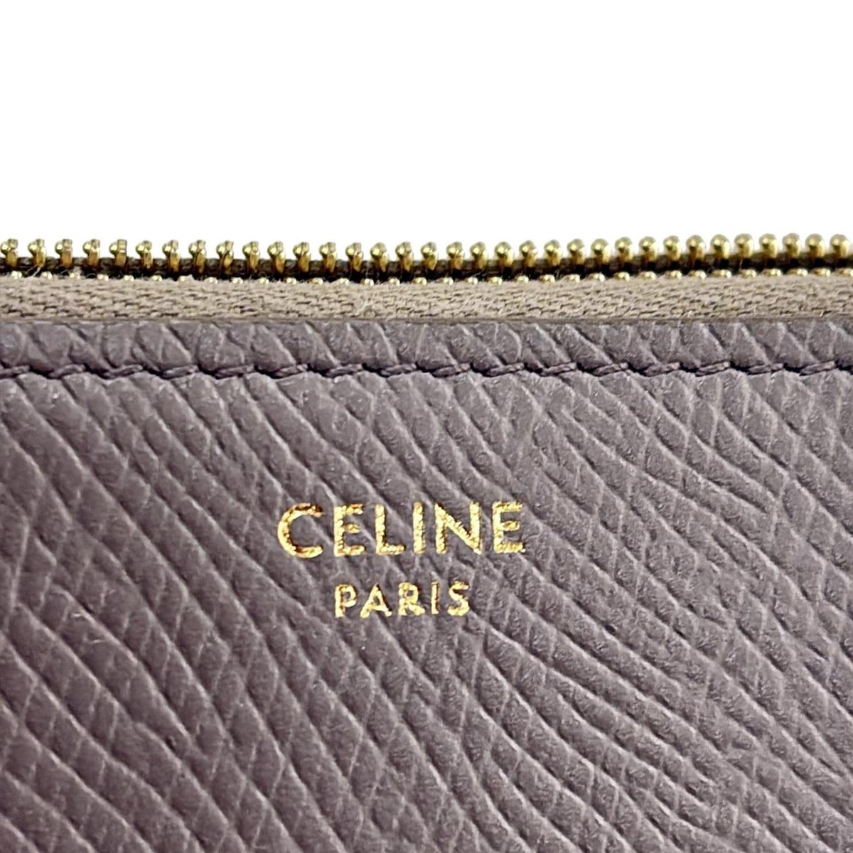 CELINE(セリーヌ) 長財布 - グレーベージュ ラウンドファスナー レザー