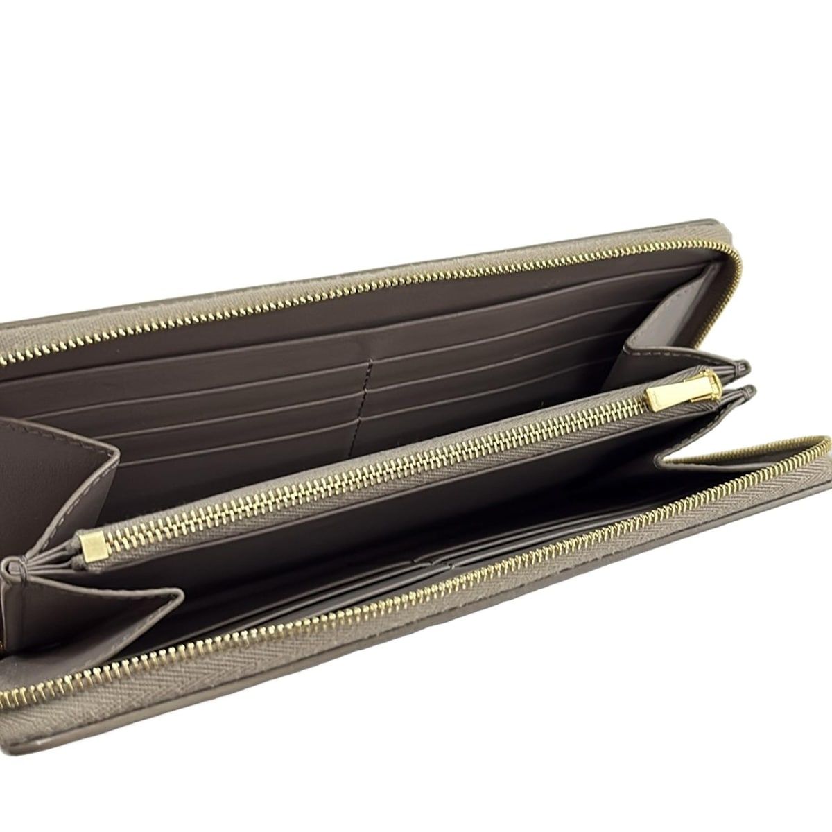 CELINE(セリーヌ) 長財布 - グレーベージュ ラウンドファスナー レザー