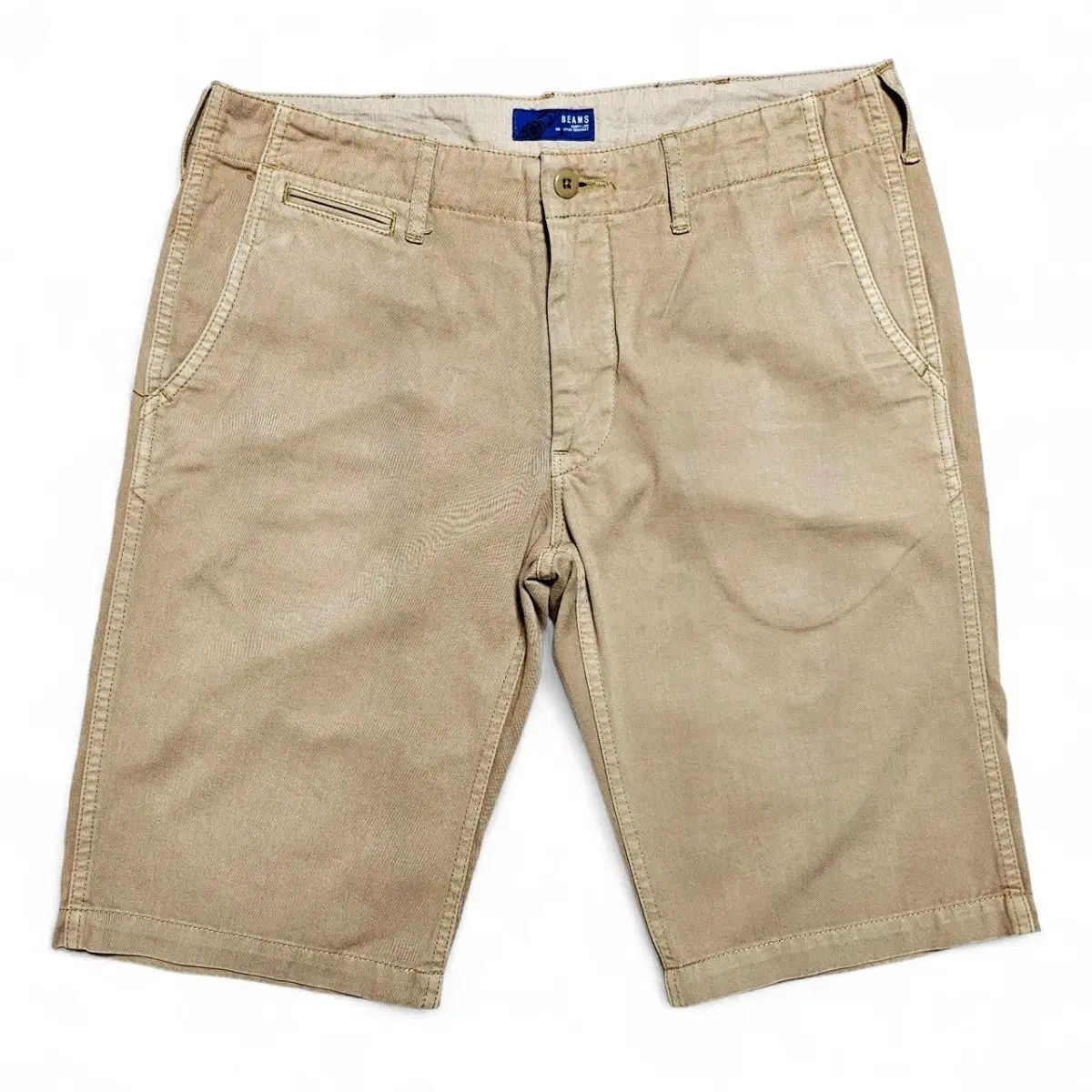 L 34 ビームス BEAMS 5ポケット コットン チノ ハーフパンツ ベージュ